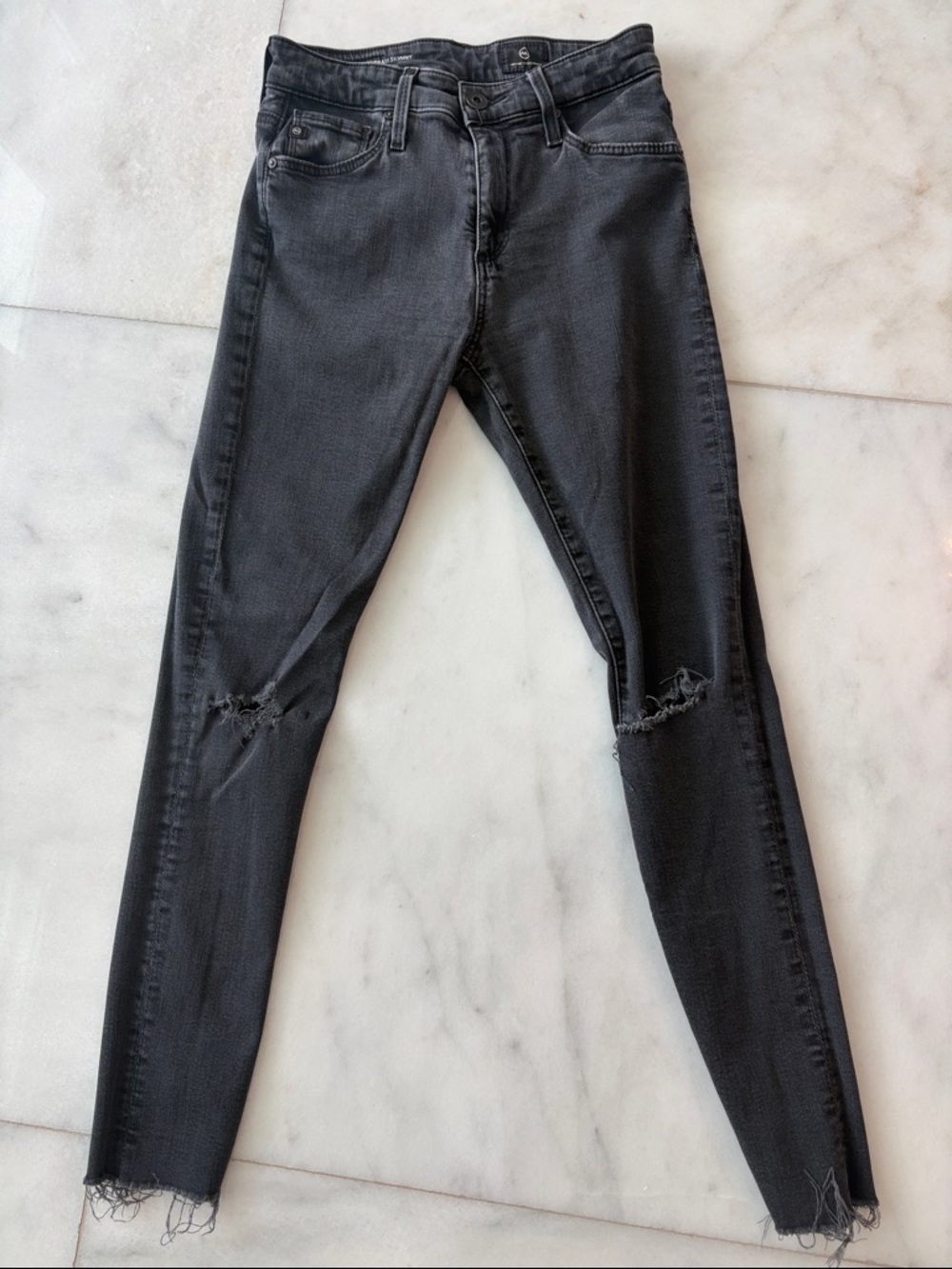 Adriano Goldschmed woman’s Black Distressed Farrah Skinny Jeans